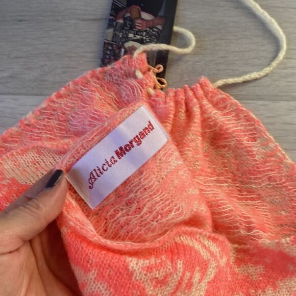 Alicia‎ Morgand Halter Top pink crop top Handmade knit NWT S - Picture 6 of 6